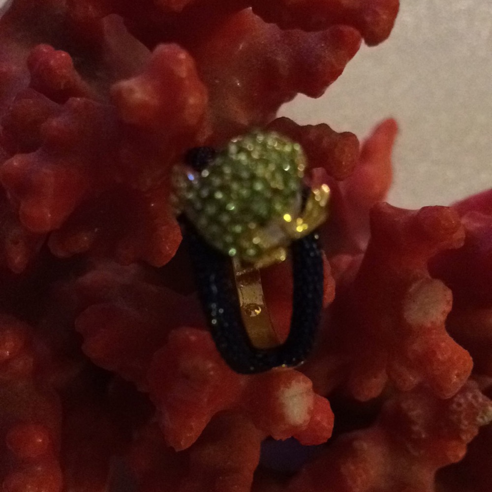 Vintage gold over 925 pearl turtles ring - Picture 2 of 6